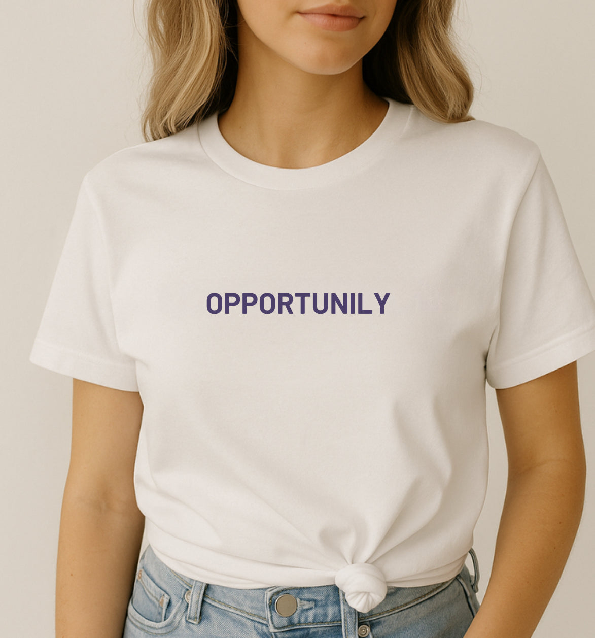 “OPPORTUNILY” Tee (Purple Font)