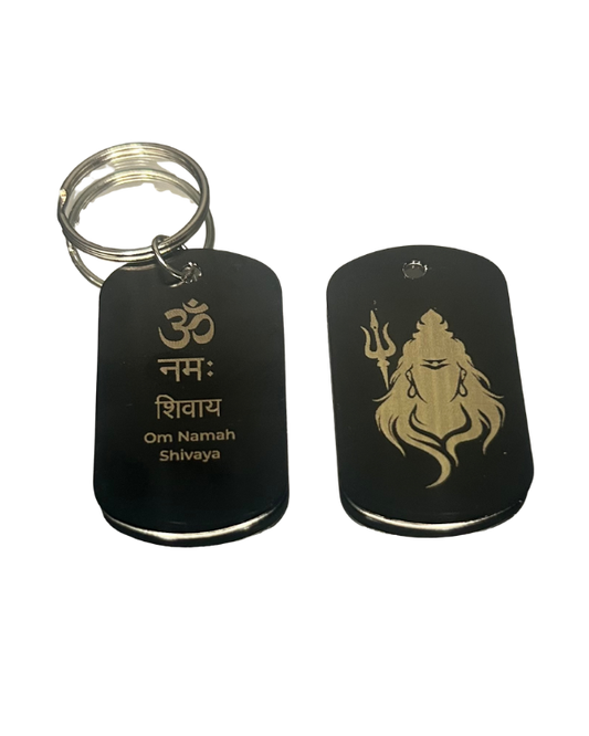 Om Namah Shivaya Keychain – Abstract Silhouette