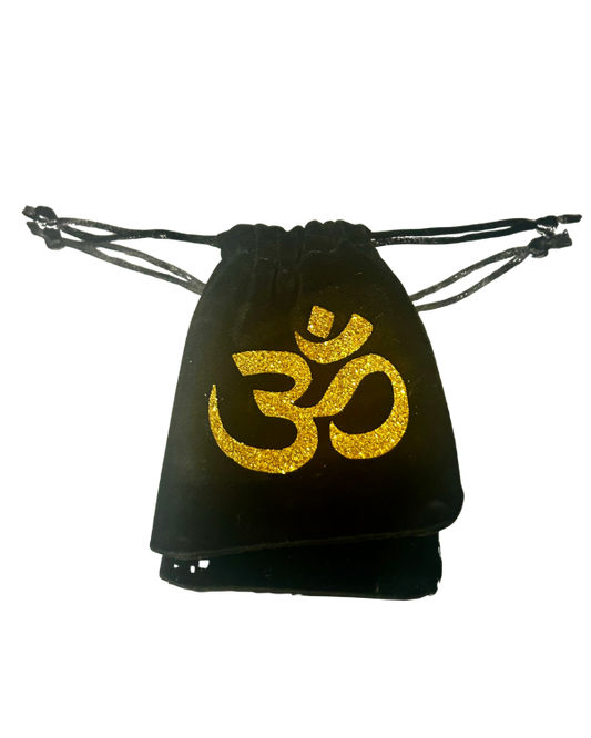 Velvet Om Pouch – Gold Glitter