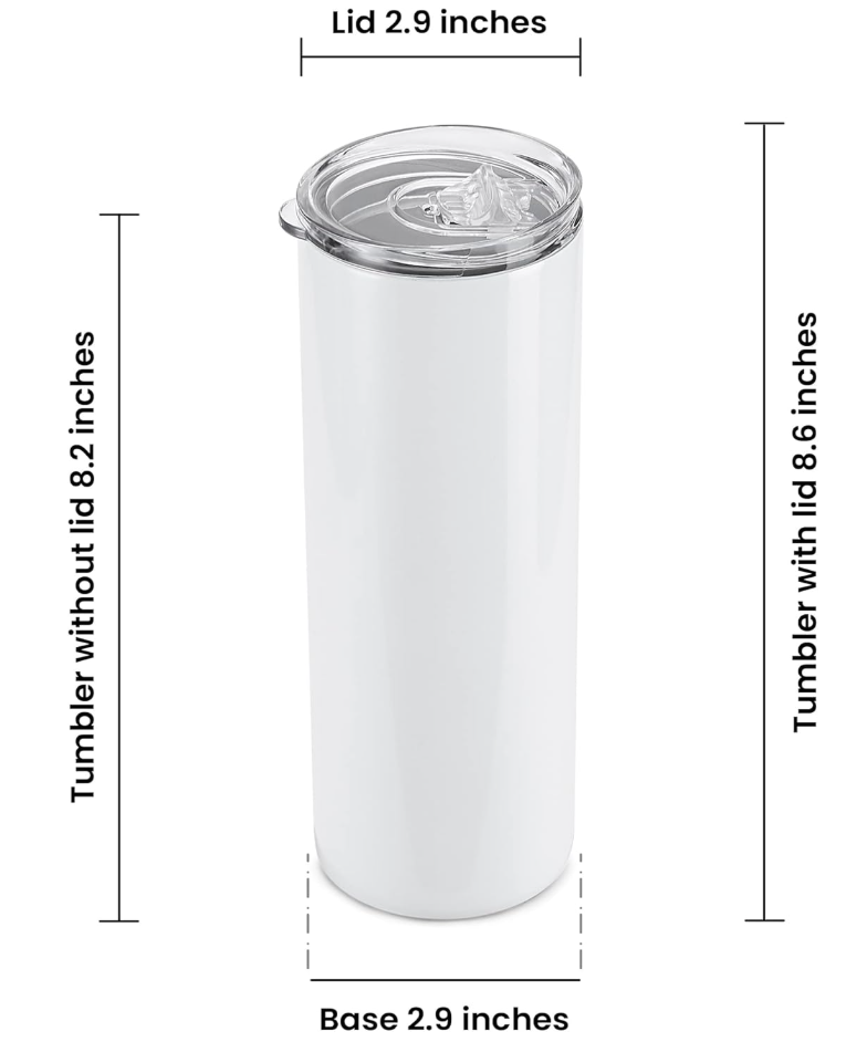 20oz Skinny Stainless Steel Tumbler with Lid